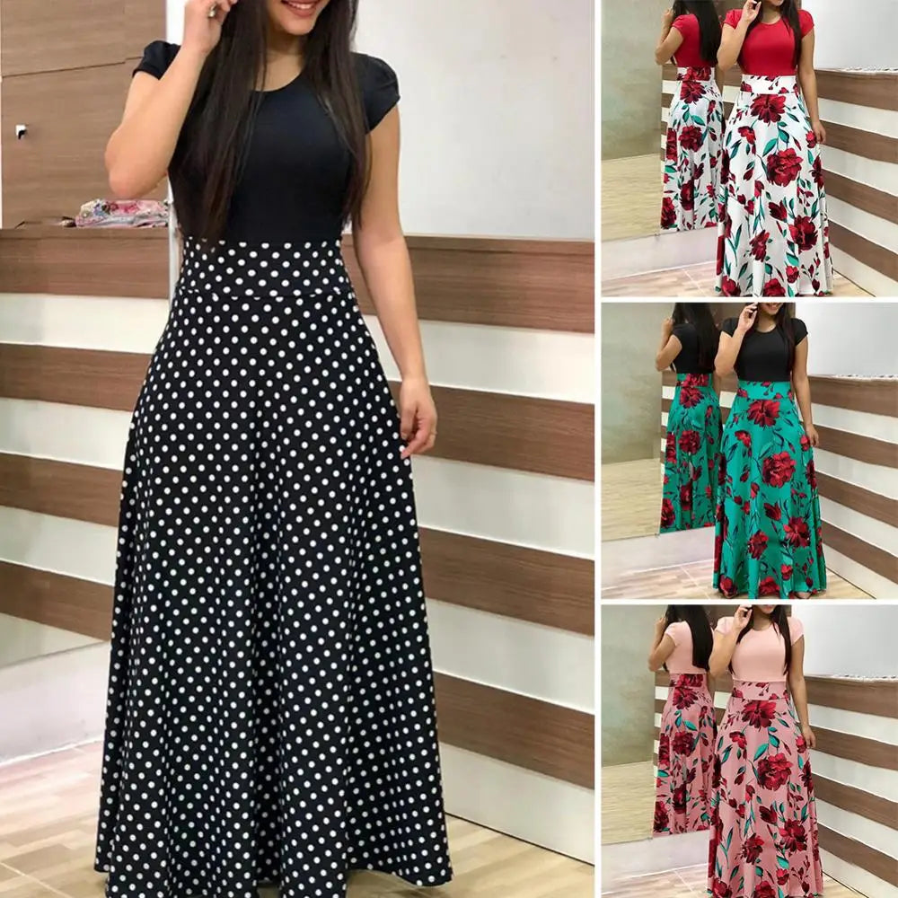 Casual Short-Sleeve Maxi Dress – Lightweight & Breathable Summer Wear
