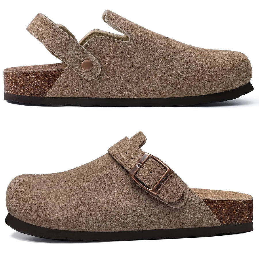 Women's Adjustable Leather Slippers (Black No Strap) | OWNLUXE