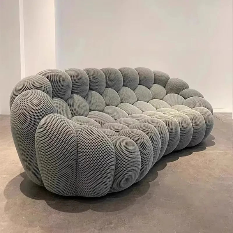 Minimalist U-Shaped Sofa with 3D Fabric All-Season Comfort