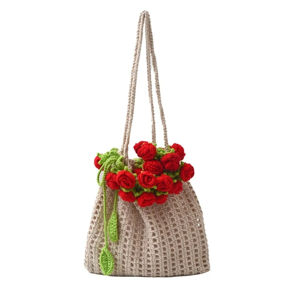 Crochet Floral Bucket Bag | OWNLUXE