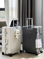 Load image into Gallery viewer, Carry On Luggage with Cup, Phone Holder and USB – Hard Shell Spinner Suitcase
