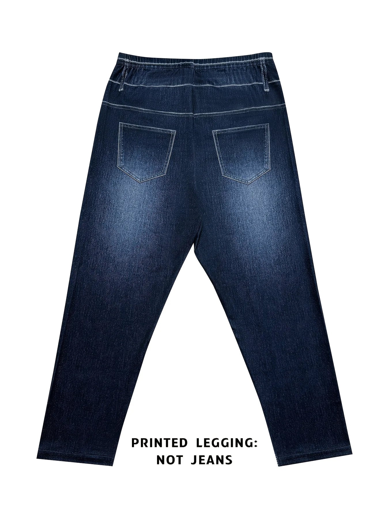 Printed Denim Leggings | OWNLUXE