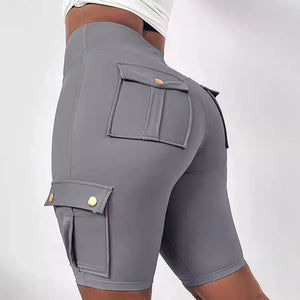 Y2K High-Waist Lace-Up Sports Shorts – Quick-Dry, Pocket Design | Short sport taille haute Y2K à lacets – Séchage rapide, avec poches