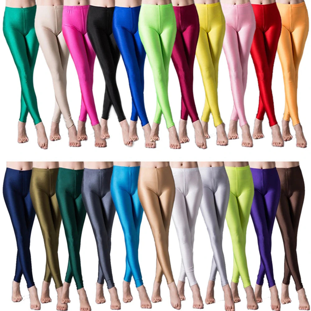 Skinny Extended-Size Shiny Yoga Leggings | OWNLUXE
