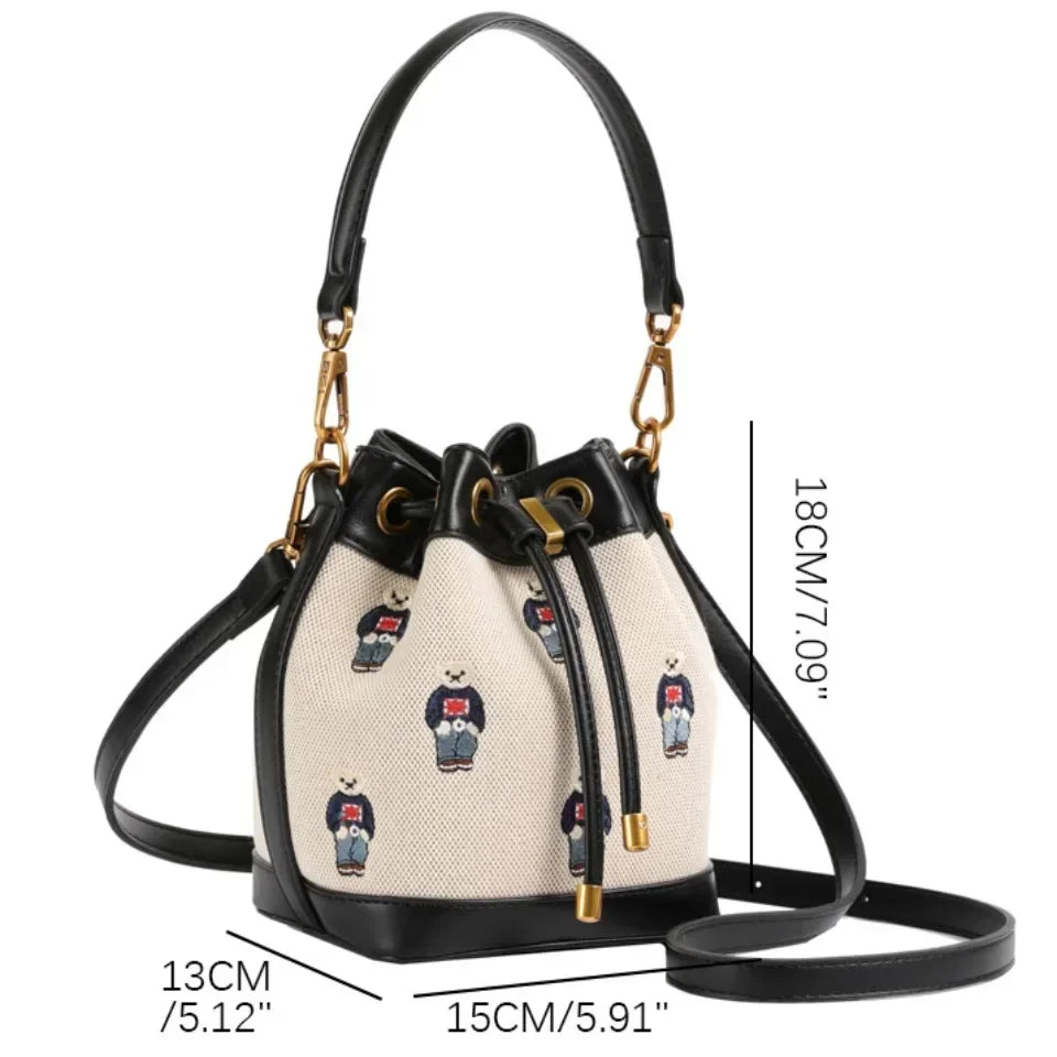 Spacious PU Leather Drawstring Bucket Bag | OWNLUXE