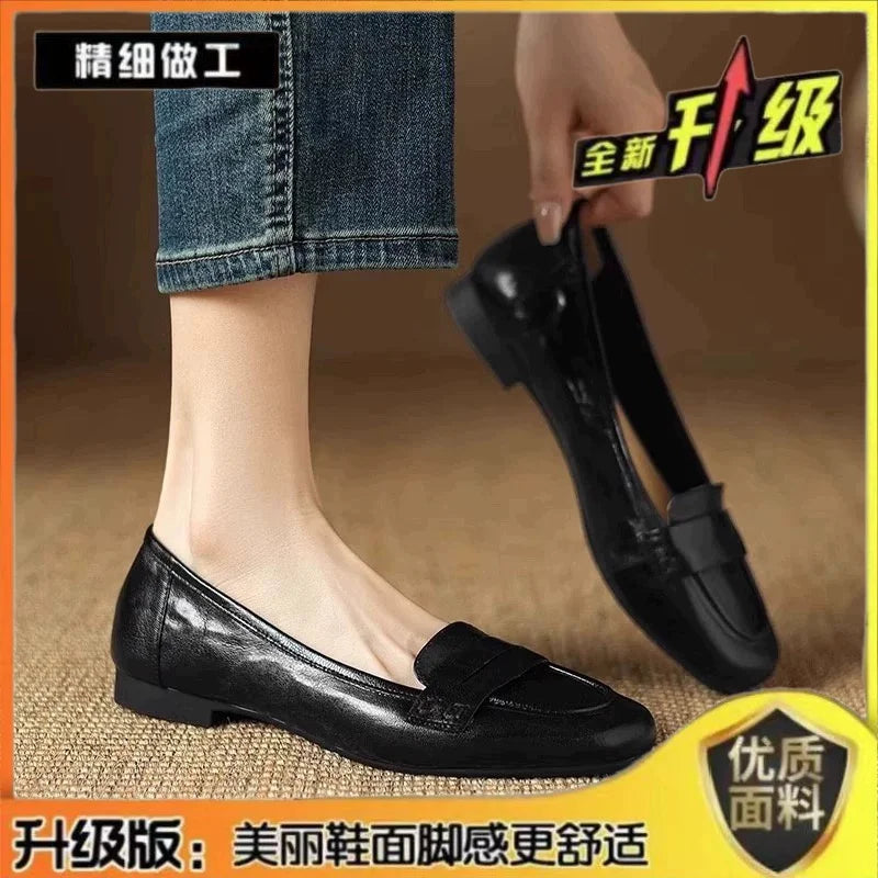 Women's Round Toe Leather Loafers (Off-White [Upgraded) – Shop at OWNLUXE