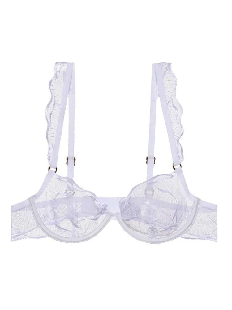 French Lace Floral Embroidery Bra & Brief Set | OWNLUXE