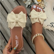 Bow‑Knot Indoor Slippers – Feminine Slip‑On House Shoes