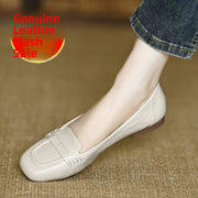 Women's Round Toe Leather Loafers (Off-White [Upgraded) – Shop at OWNLUXE