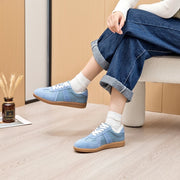 Women's Round Toe Leather Sneakers – Shop at OWNLUXE