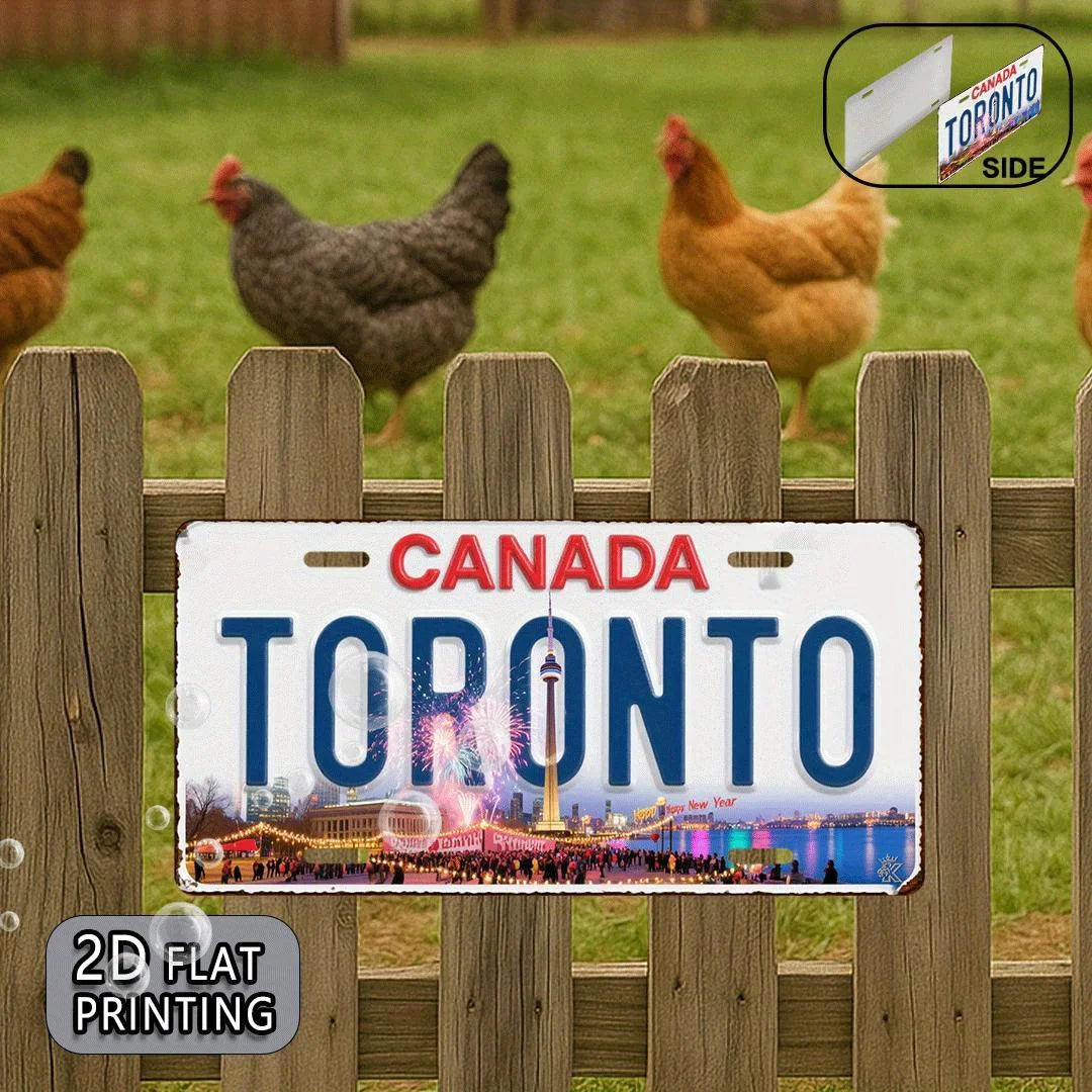 Vintage Toronto CN Tower License Plate – Metal Wall Decor
