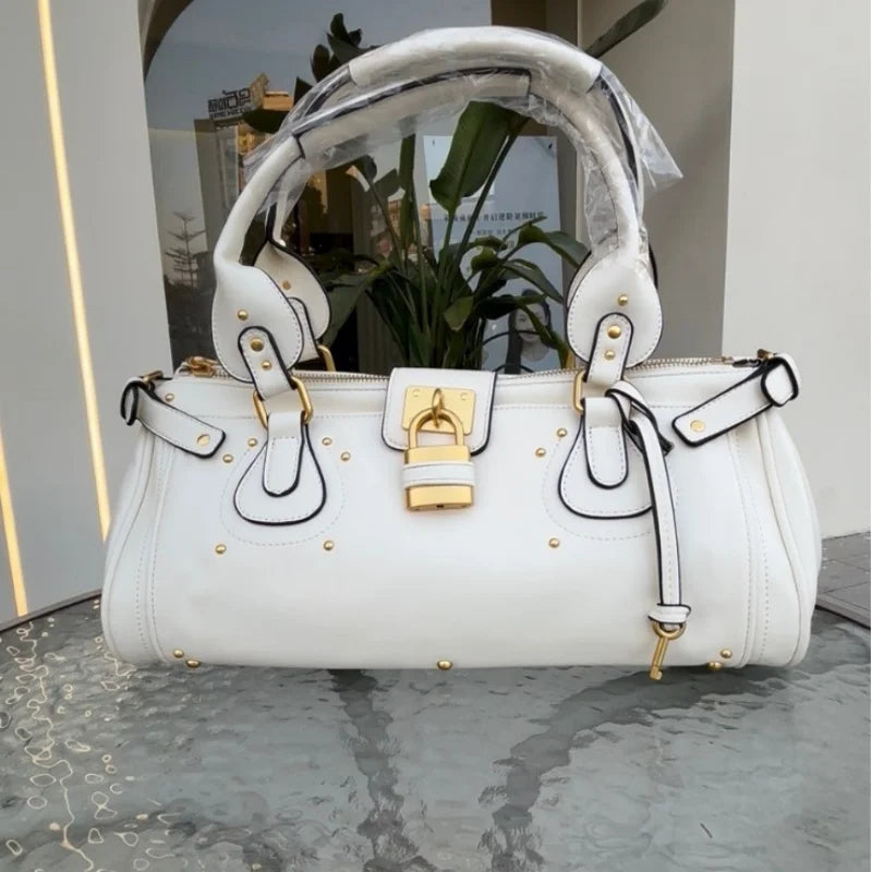 Vintage Lock Design Tote Bag Luxury Women's Handbag Underarm Bag Women's Large Boston Hobo Bag Fashion Texture Business Handbag