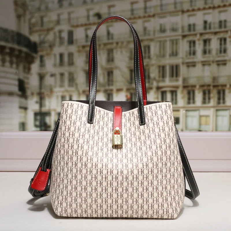 CH Premium Bucket Bag – Large Capacity Letter Print Tote | OWNLUXE
