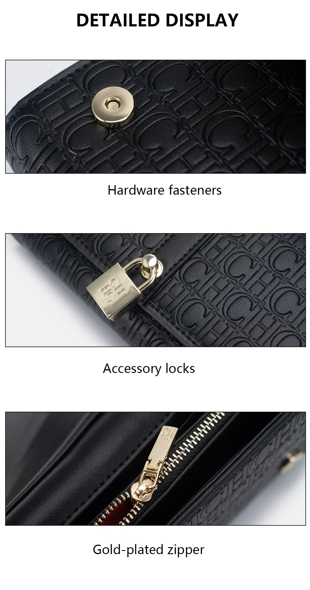 CH Chain Bag - 2025 Monogram Print Shoulder Bag with Lock