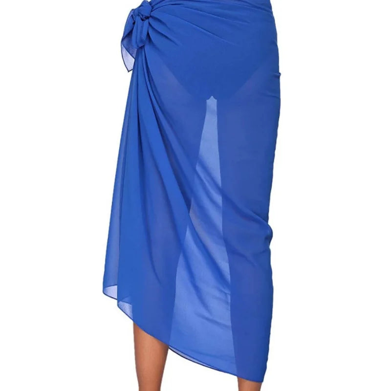 Chiffon Wrap Sheer Swim Cover-Up | OWNLUXE
