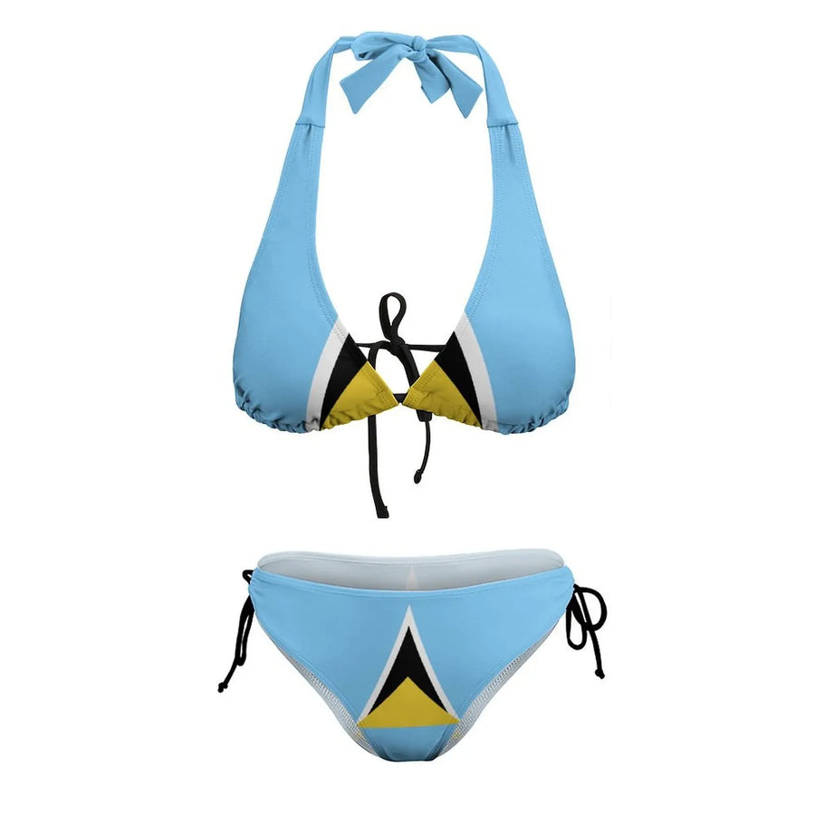 Women’s Wire-Free Bikini Set – Printed Swimwear