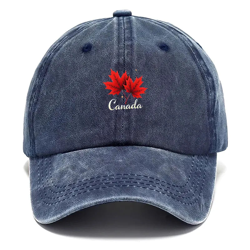 Canada Maple Leaf Vintage Baseball Cap – Washed Distressed Retro Hat | OWNLUXE