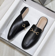 Women’s Chain Detail Flat Mules – Closed Toe Slides
