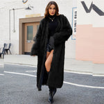 Load image into Gallery viewer, Women&#39;s Faux Fur Long Coat – Warm Plus Size Winter Jacket, Open Front, Flare Sleeve
