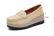 Women's Suede Platform Loafers - Slip-on Flats | OWNLUXE