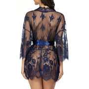 Sheer Lace Robe & Thong Set - Romantic Sleepwear for Women