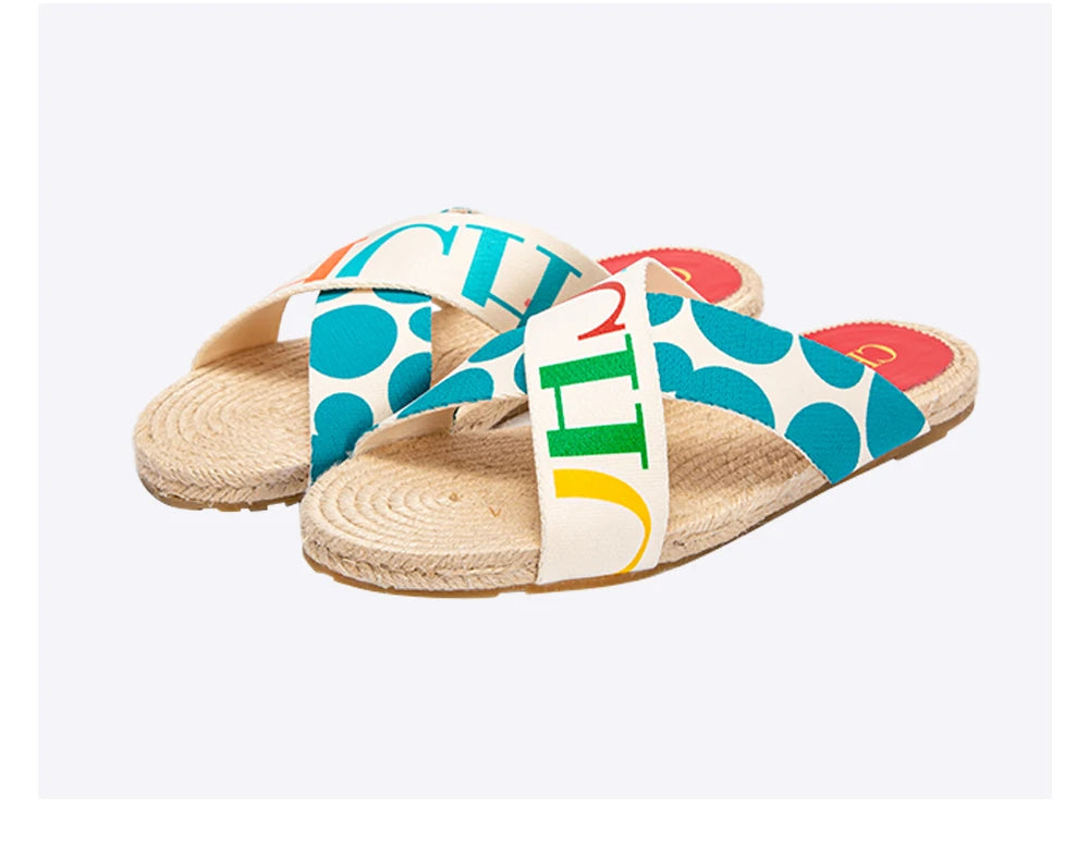 Woven Flat Women’s Slides – Casual Summer Comfort Slippers