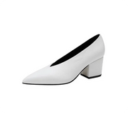 Women's Pointed Toe Pumps (Wine Chunky Heel) – Shop at OWNLUXE