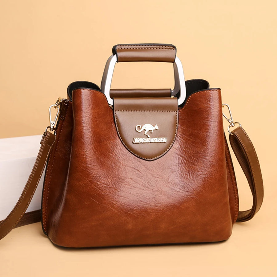 Soft Vintage Convertible Tote Bag - Crossbody Handbag for Women