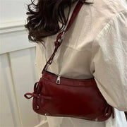Soft PU Leather Baguette Shoulder Bag - Lightweight Underarm Handbag | OWNLUXE