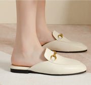 Women’s Chain Detail Flat Mules – Closed Toe Slides