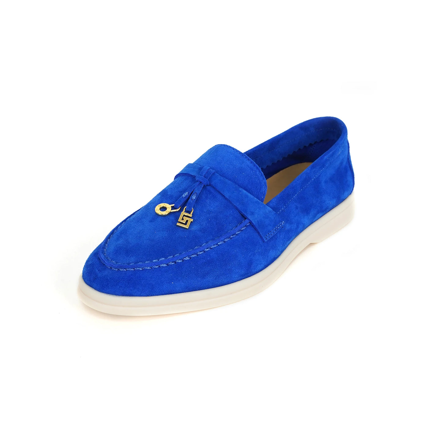 Women's Round Toe Leather Retro Loafers (Blue Grey) – Shop at OWNLUXE