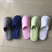 Disposable Hotel Spa Slippers – 5 Pairs Plush Cotton Slides