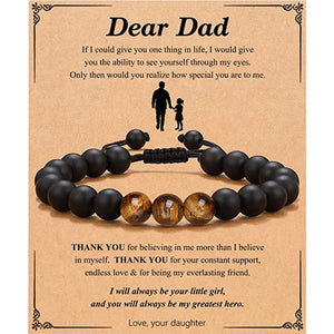 🧿 Natural Stone Men’s Bracelet – Father’s Day Gift | Bracelet pour hommes en pierres naturelles – Cadeau pour la fête des Pères 🧿