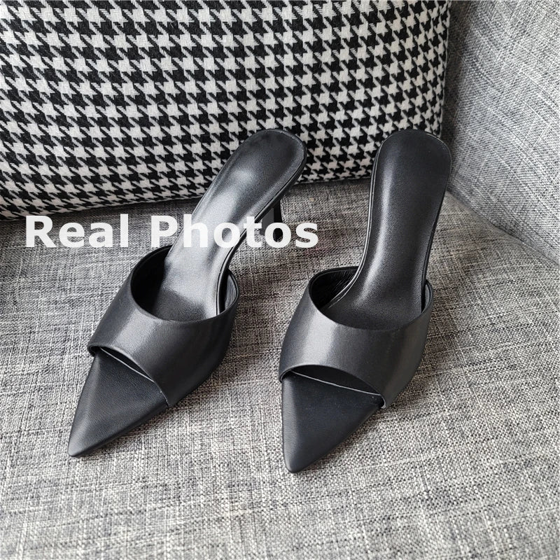 Women's Open Toe Leather Pumps (Silver) | OWNLUXE