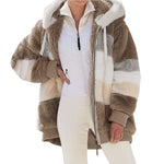 Load image into Gallery viewer, Women&#39;s Plush Hooded Jacket – Warm &amp; Stylish Streetwear for Autumn/Winter
