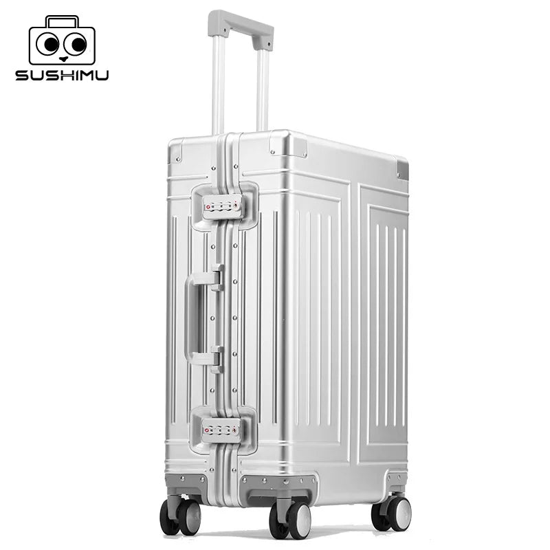 Aluminum Rolling Luggage with 360° Spinner Wheels