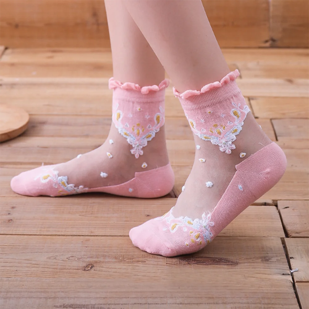 Mesh Floral Print Socks | OWNLUXE