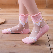 Mesh Floral Print Socks | OWNLUXE
