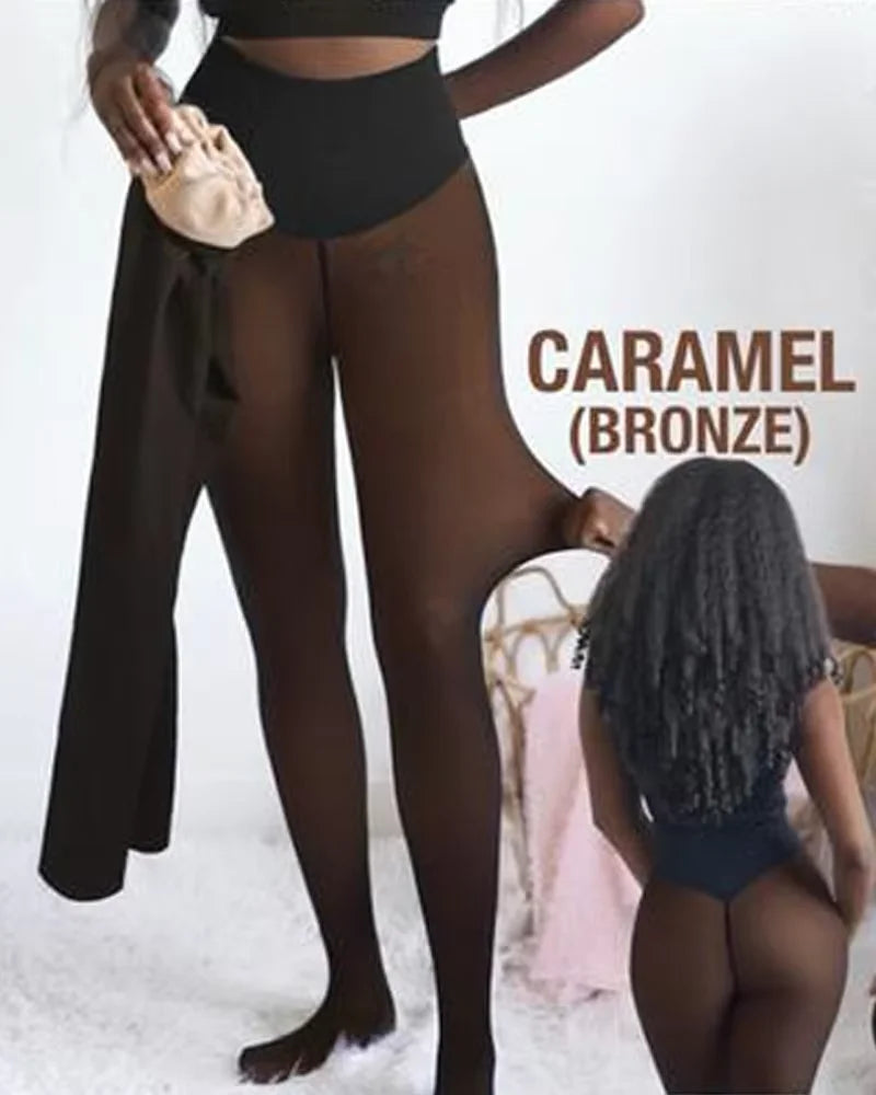 Fleece-Lined Thermal Compression Sheer Leggings | OWNLUXE