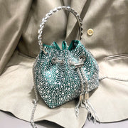 Crystal Bucket Evening Bag (Green Pink) | OWNLUXE