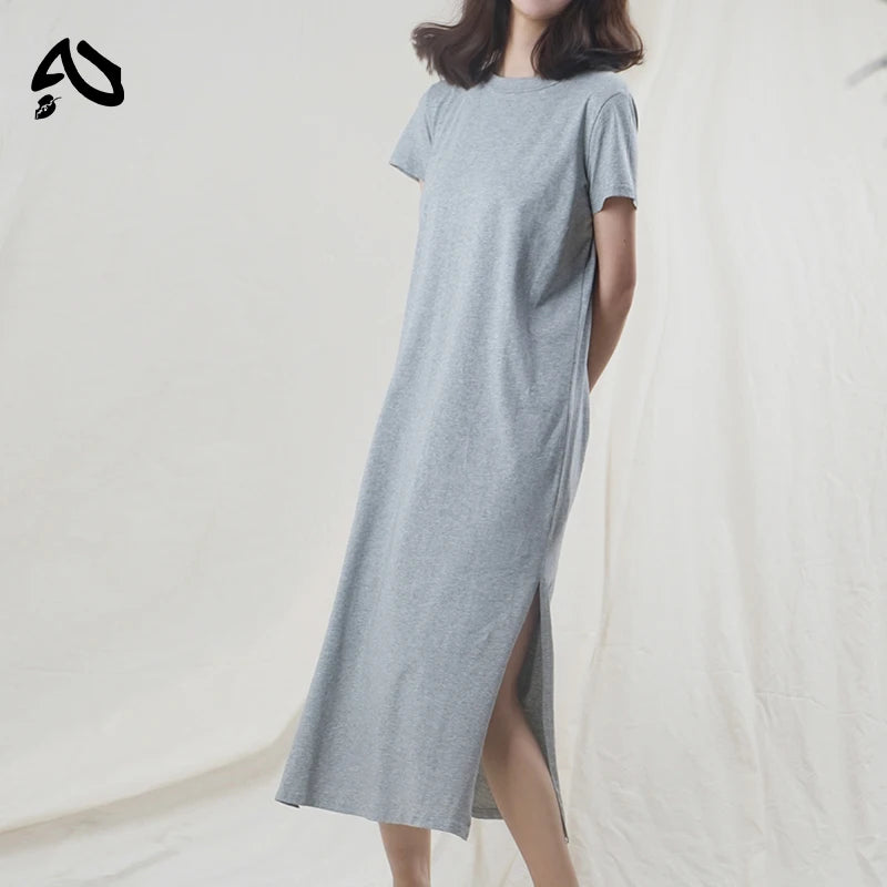 Women's Short Sleeve Cotton Midi Dress | OWNLUXE