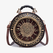PU Leather Clock-Shaped Crossbody Bag | OWNLUXE