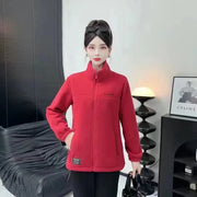 Women's Leopard Print Fleece Jacket – Warm Zipper Coat