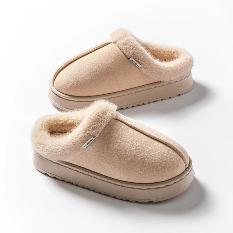 Women’s Fluffy Winter Indoor Slippers with Thick EVA Sole
