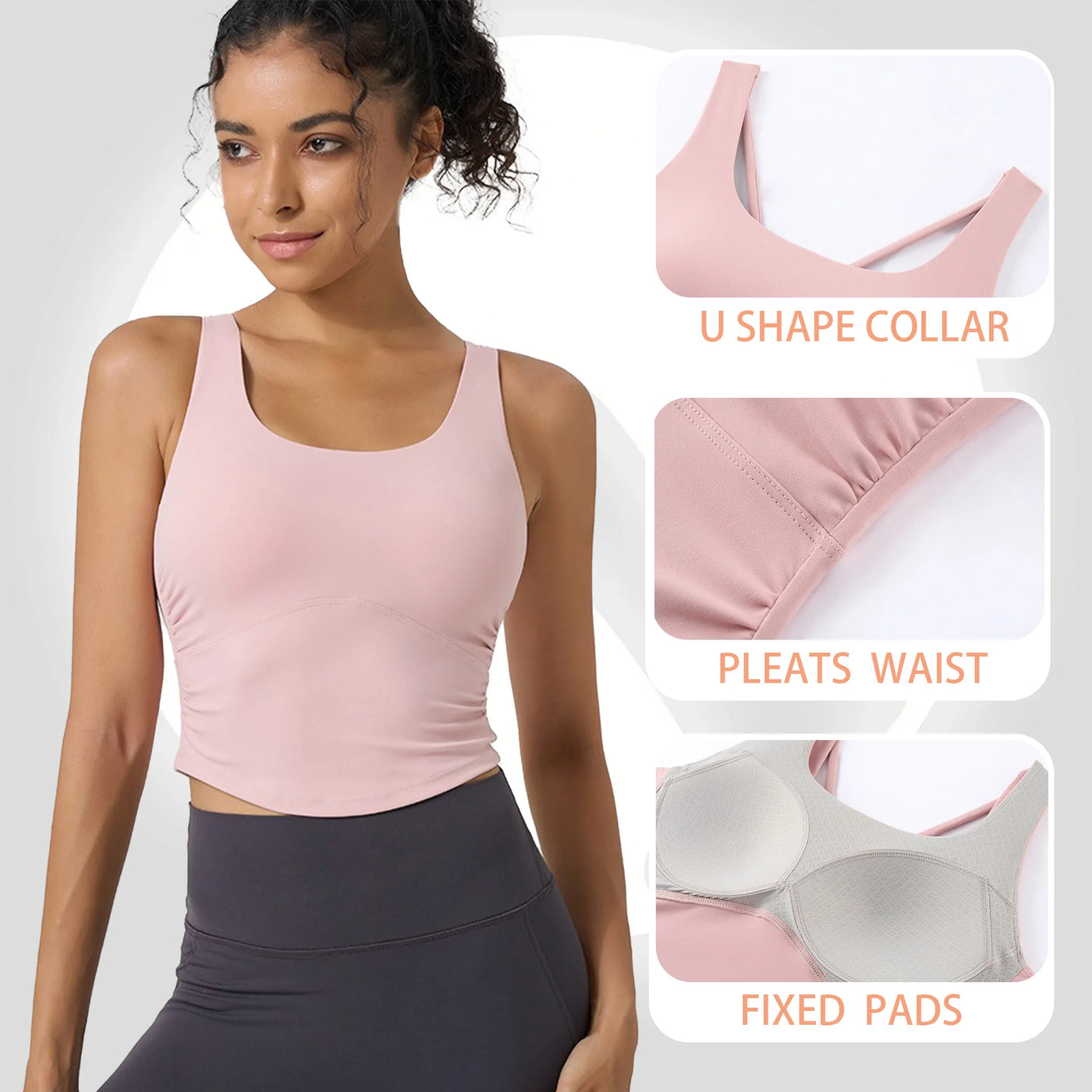 Cross-Back Nylon Sports Bra (Black) | OWNLUXE