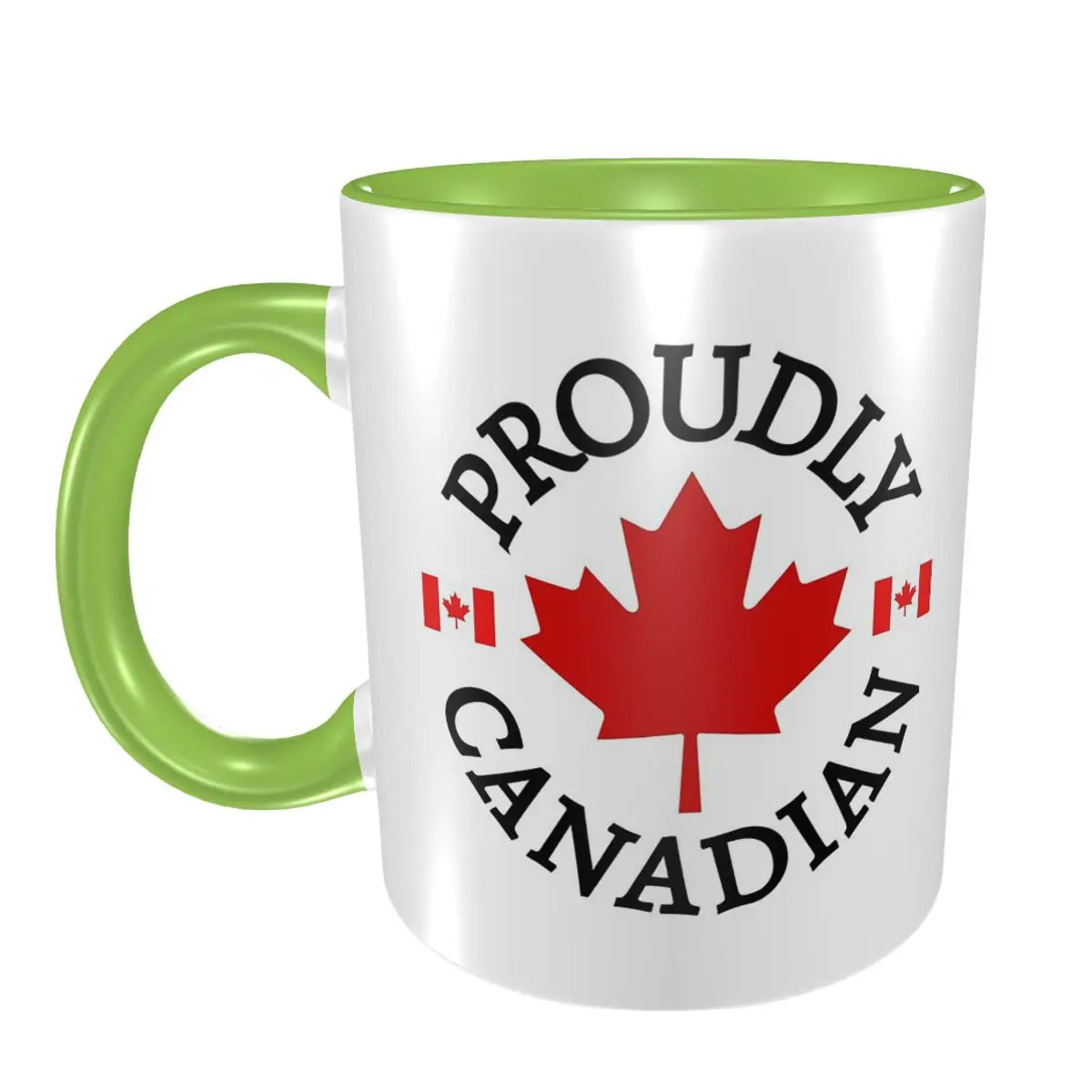 Proudly Canadian Maple Leaf & Flag Mug - Ceramic Coffee Cup Gift