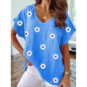 Digital Print V-Neck Tee / T-shirt à col en V imprimé numérique