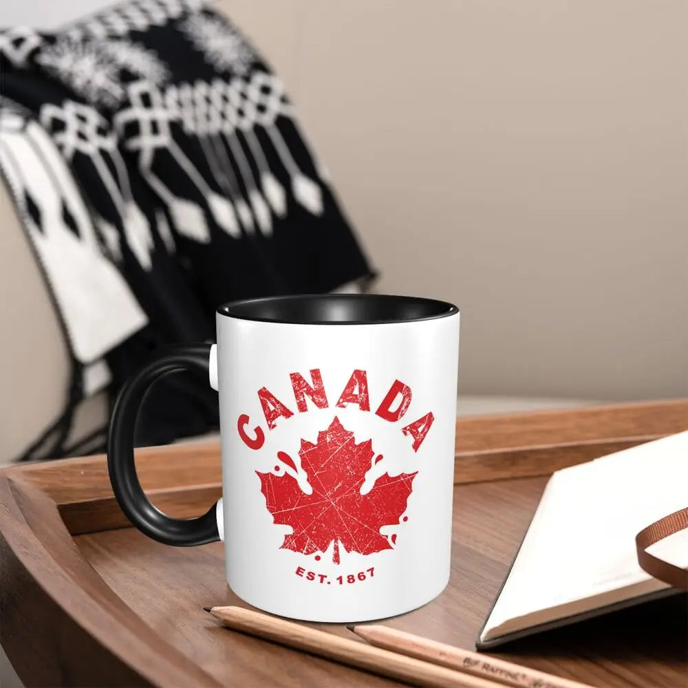 Canada Canadian Maple Leaf Roundel Mug Funny Ceramic Coffee Cups Tea Mugs Milk Cup Drinkware Gift for Friends