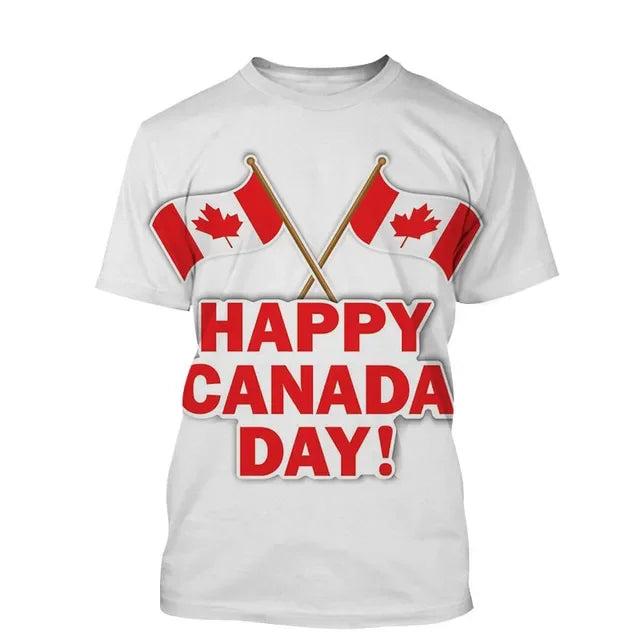 Canada Beaver T Shirt Canadian Flag Maple Leaf 3D Print Streetwear Man Woman O-Neck T-shirts Harajuku Tees Tops Kids Clothing