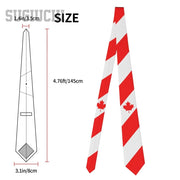 Canada Flag Emblem Neck Tie – Slim Plaid Tie for Wedding, Business & Canada Day